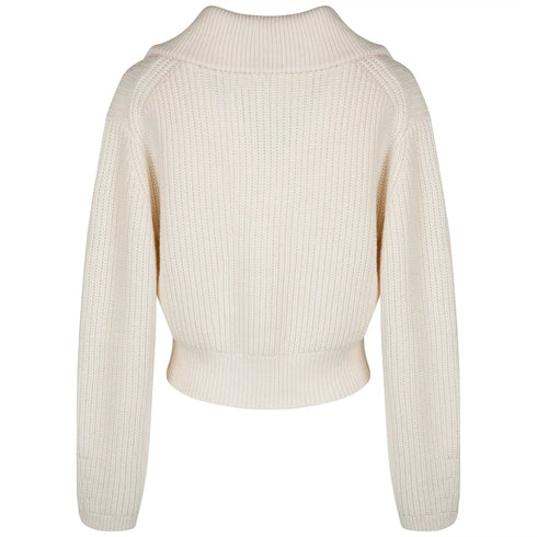 Malbon ANAIS QUARTER ZIP KNIT SWEATER IVORY